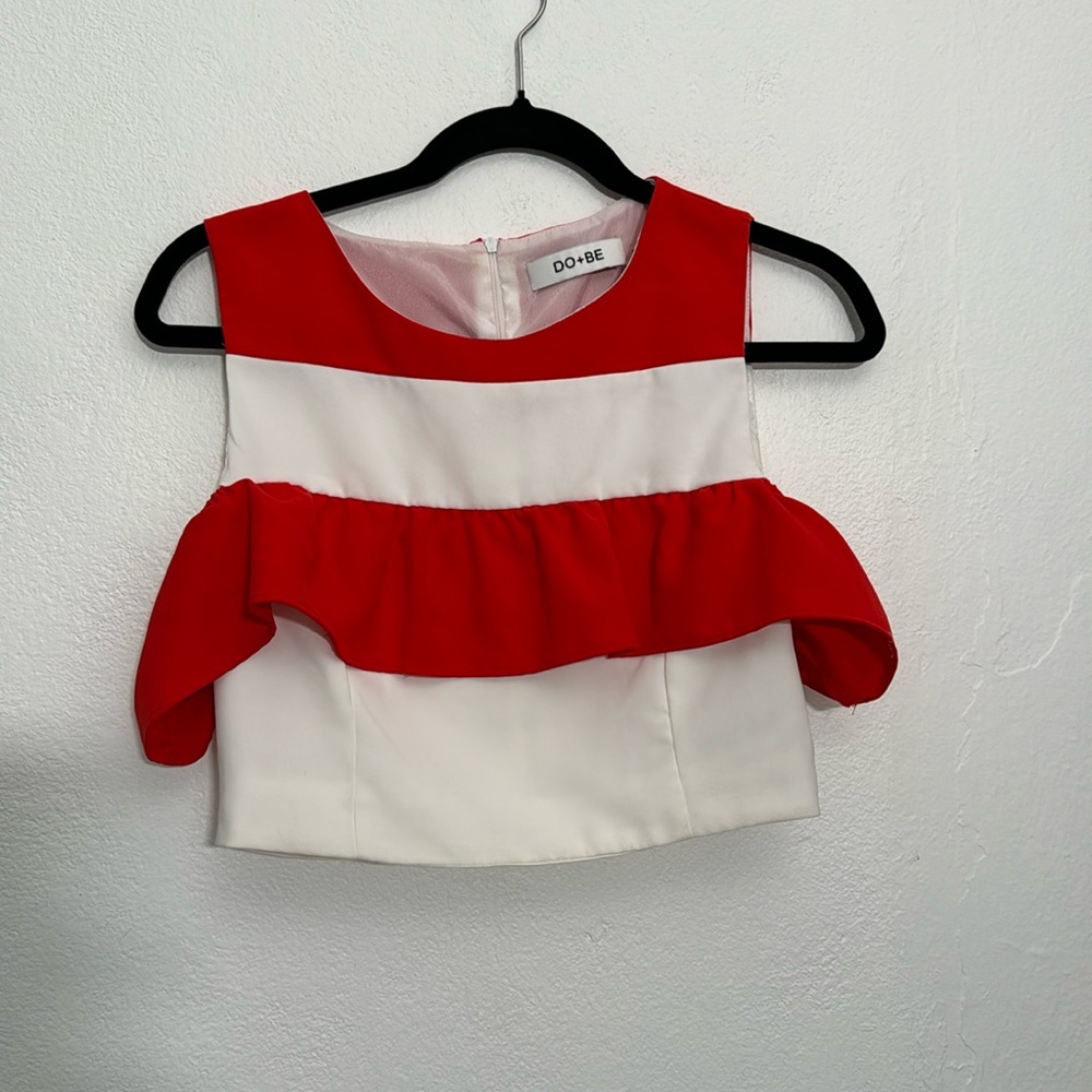 Crop top with drop sleeves